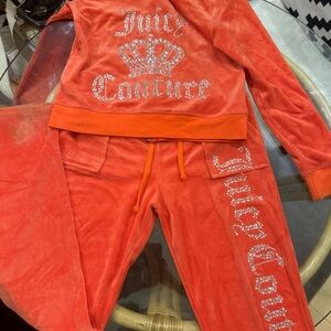 Juicy Couture • y2k Bright Orange Bling Velour Tracksuit